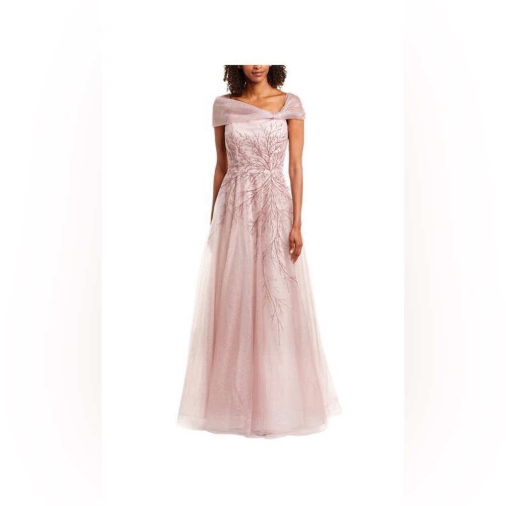 Teri Jon by Rickie Freeman off-the-shoulder gown